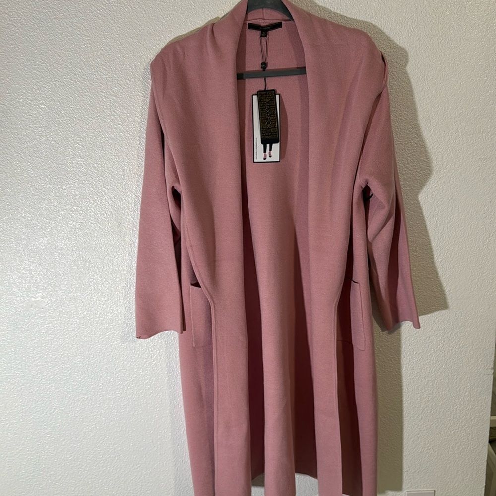 NWT- Maxsport- long open cardigan- petal pink- Size XL